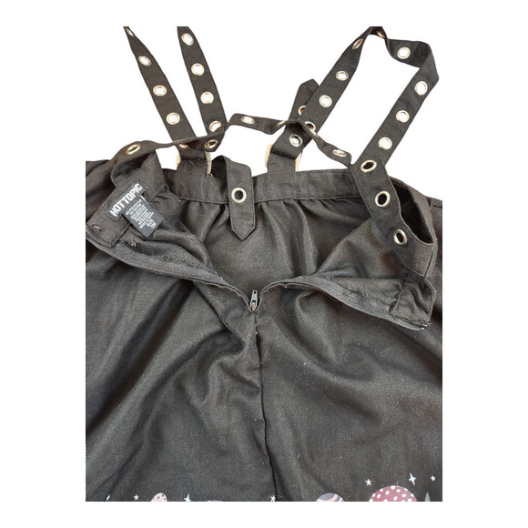 HotTopics sz small Mushroom border grommet suspender skirt black goth grudge - Picture 6 of 14